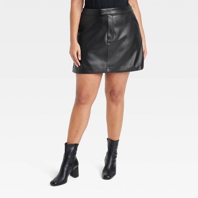 Target black leather mini deals skirt