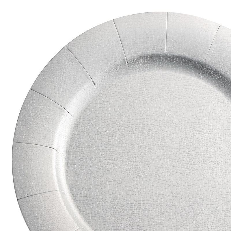 Smarty Had A Party 13" Silver Round Disposable Paper Charger Plates (120 Plates), 1 of 5