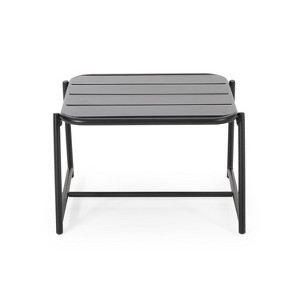 GDFStudio Crowningshield Outdoor Slatted Iron Side Table - 1 of 4