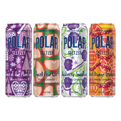Polar Beverages Winter Variety Pack Sparkling Water - 12pk/12 fl oz