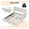 Nasitip Bed Frame with 4 Storage Drawers & Upholstered Wingback Headboard - Wood Slat Support, No Box Spring Needed - 3 of 4