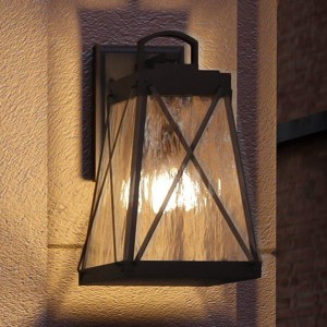 Urban Ambiance Luxury English Country Outdoor Wall Light,  15-3/4"H x 8-3/8"W,  Midnight Black Finish, UHP1053 - 1 of 4