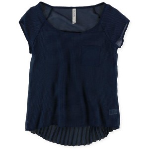 Aeropostale Womens Sheer Chiffon Pleated Tunic Blouse - 1 of 1