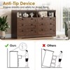 55" Modern TV Stands, Wood Chest of Drawers with Charging Station, LED Lights and 2 Storage Compartments, 6 Drawer Dresser for Living Room, Hallway - 2 of 4