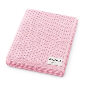 Bleu La La , 100% Luxury Organic Cotton Ribbed Baby Swaddle Blanket for Newborn and Infant Boys and Girls - 1 of 4
