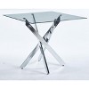 NicBex Minimalist Square Glass Dining Table with Cross Metal Legs,Modern Kitchen Table Bar Table,Dining Room Furniture - 3 of 4