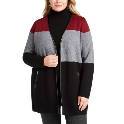 Charter Club Womens Tri-Color Milano Cardigan Sweater