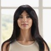 Unique Bargains Women's Long Hair Straight Bangs Hair Wig Real Human Hair Black 1 Pc - 2 of 4