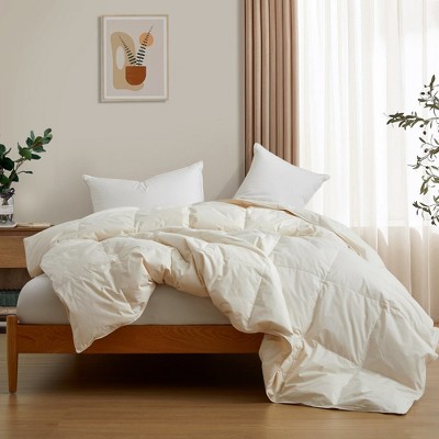 Puredown Lightweight & All-Season Organic Cotton Down Fiber Comforter, Duvet Insert Perfect for Year-Round Use