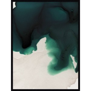 31" x 41" Swell Emerald by Urban Road Framed Wall Art Print Black - Amanti Art: Modern Lithograph, Vertical Display - 1 of 4