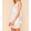 Women's TIE DYE SWISS DOT LACE YOKE BLOUSE TOP - Hem & Thread - 2 of 4