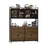 Famapy 63"W Brown Standard Baker's Rack with Storage Shelves Modern Pantry Cabinet - 2 of 4