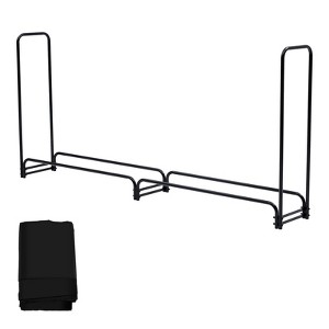 Heavy-Duty Outdoor Firewood Rack - Steel Log Stacking Rack for Indoor Fireplaces, Patio, Deck, and Garden Wood Storage - 1 of 4