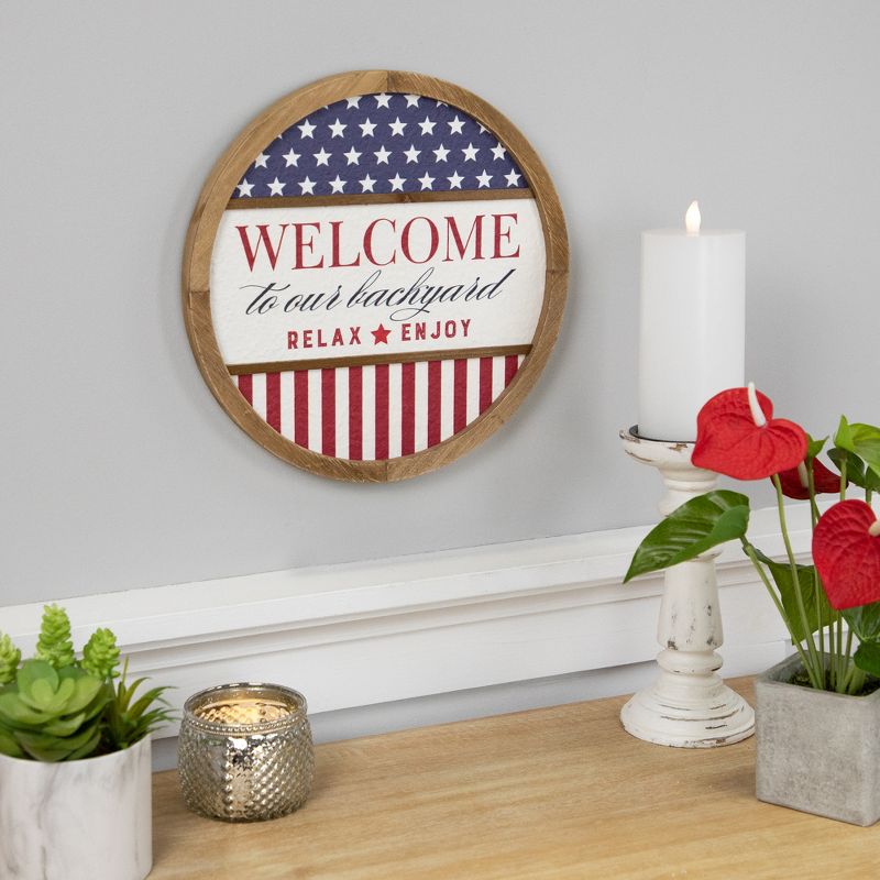Northlight Welcome to Our Backyard Americana Framed Wall Sign - 11.75", 2 of 9