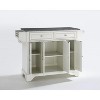 HomeStock  Lafayette Granite Top Rolling Kitchen Island Storage Cart, Microwave Stand, Spice Rack, White - 2 of 4