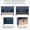 47.00" Sideboard Buffet Cabinet Accent Cabinet Elegant Vintage Console Table with Drawers Water Hyacinth Woven Baskets - 4 of 4