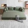 Modern Queen Size Convertible Chenille Sleeper Sofa Bed, Folding Floor Sofa Couch for Living Room, Apartment, or Bedroom – The Pop Home - 2 of 4