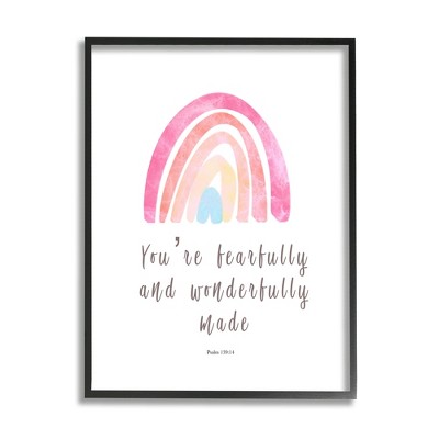 Stupell Industries Psalm 139:14 Rainbow Framed Giclee Art