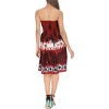 LA LEELA Women's Tube Dress Party Dress One Size Brick Red Palm Tree Floral - 3 of 4
