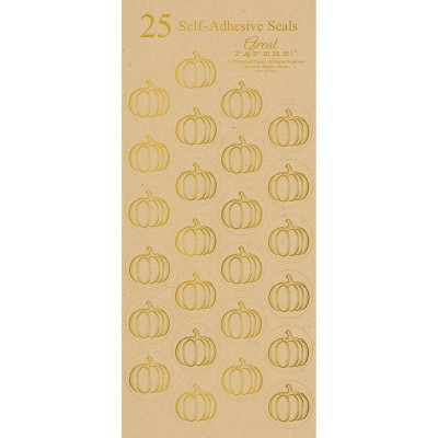 25ct Fall Pumpkins Kraft Seals