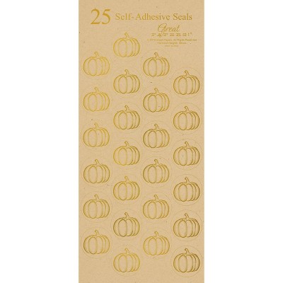 25ct Fall Pumpkins Kraft Seals
