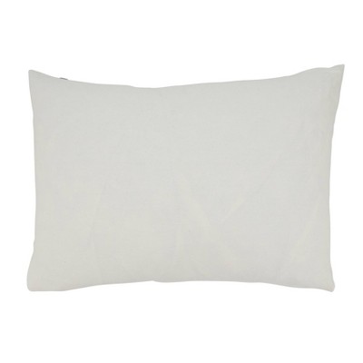 Ivory Geometric Lines Poly Filled Rectangular Throw Pillow