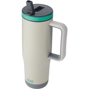 BUILT 40 Ounce Double Wall Stainless Steel Cascade Tumbler with Flip Up Straw Lid and Handle, Hot or Cold Tumbler - 1 of 4