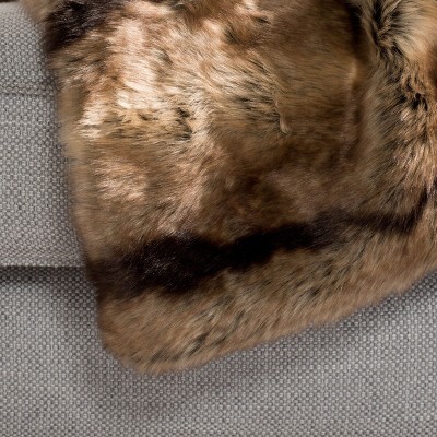 Chocolate Faux Fur Reversible Throw Blanket 50" x 60"