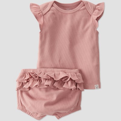 Image of little Planet By Carter's Baby 2pc Winter Top and Bottom Set - Clay Pink Newborn
