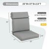 Aoodor 2Pcs Outdoor High Back Dining Chair Cushion Set, Fade and Water Resistant Polyester Fabric Cover with Ties and Zipper - 4 of 4
