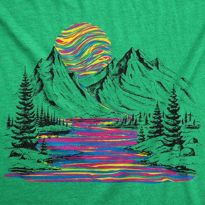 Мужские футболки Crazy Dog T-Shirts, Inc. Mens Funny T Shirts Rainbow River Cool Nature Graphic Tee for Men - Crazy Dog Men's T Shirt For Campers Green M — фото 2