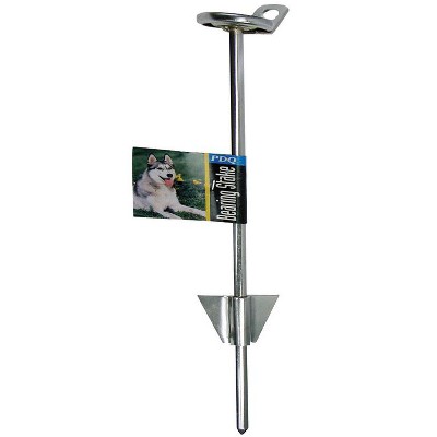 PDQ Silver Tie-Out Stake Metal Dog Tie Out Stake Large