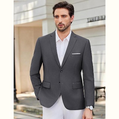 COOFANDY Mens Causal Blazer Two Button Suit Jackets Lightweight Slim Fit Sports Coats Dark Grey L — фото 3