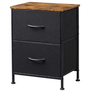 GALAXHERO Night Stand 2 Drawer Small Dresser for Bedroom, Closet, Dorm, Fabric Nightstand with Storage Bins - 1 of 4