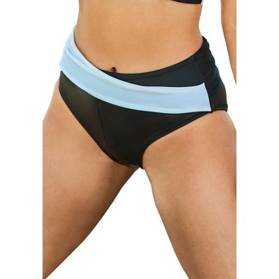 Swimsuits for All Women's Plus Size Hollywood Colorblock Wrap Bikini Bottom