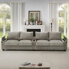 133" Modern Corduroy Deep Seat Sofa with Hidden Storage and USB Ports, 4-Seat Comfy Sofa for Living Room or Bedroom – The Pop Home - 2 of 4