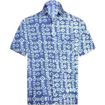 HAPPY BAY Men's Button-Down Collar Shirts Holiday Aloha Tops Short Sleeve Hawaii Shirt Cruise Summer Vacation Shirt For Men