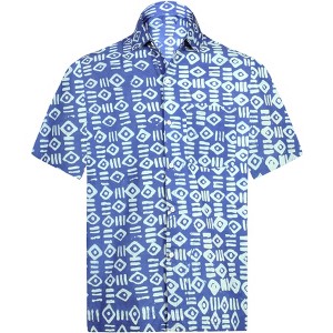 HAPPY BAY Men's Button-Down Collar Shirts Holiday Aloha Tops Short Sleeve Hawaii Shirt Cruise Summer Vacation Shirt For Men - 1 of 4