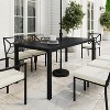 Martha Stewart Lily Pond 72" Indoor-Outdoor Patio Table with Slatted Top and Steel Frame in Black - 2 of 4