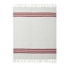 VCNY 50"x60" Tanya Striped Cotton-Rich Throw Blanket White/Red: Hypoallergenic, Farmhouse Style, Machine Washable - 3 of 4