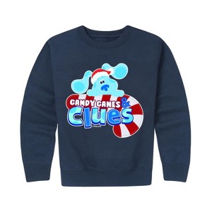 Boys' - Blue's Clues & You! - A Blue Christmas Graphic Long Sleeve Fleece Sweatshirt - 1 of 4