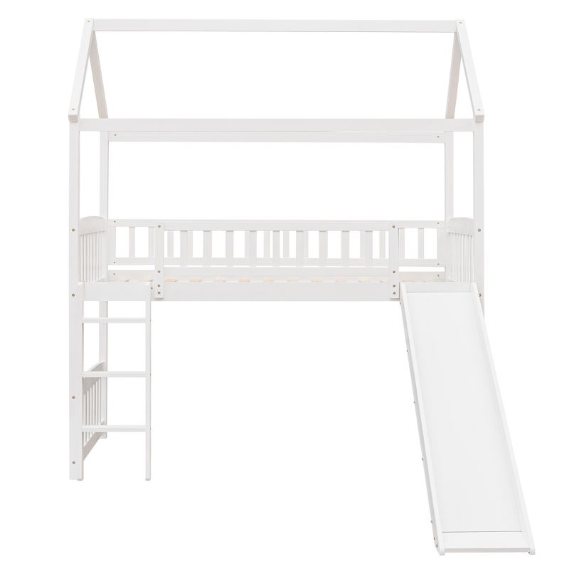 Twin Size Loft House Bed with Slide-ModernLuxe, 5 of 13