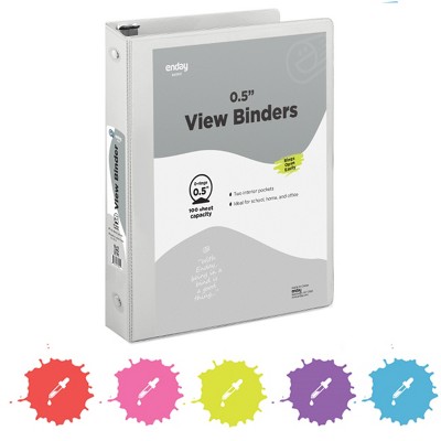 Enday 3-Ring View Binder With 2-Pockets