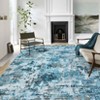 Modern Abstract Runner Rug, Washable Non-Slip Faux Wool Carpet, Soft for Kitchen, Hallway, Entryway, Bedroom, Laundry Room. - 2 of 4