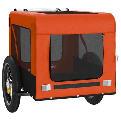Orange and Black Oxford Fabric Pet Bike Trailer with Iron Frame