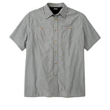 Cotton Hawaiian Shirts for Men Striped Button Down Shirt Mens Short Sleeve  Polo Big and Tall Guayabera Shirts for Men
