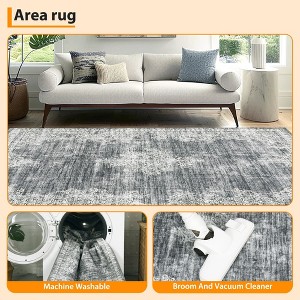 Machine Washable Area Rug for Bedroom Foldable Ultra Thin Low Pile Carpet Non Slip Indoor Floor Cover - 1 of 4