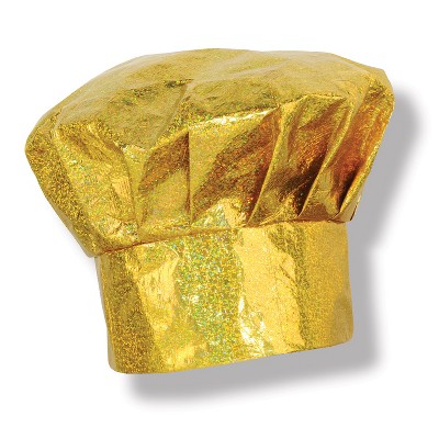 Beistle Prismatic Gold Chef's Hat, (1/Pkg) Multicolored