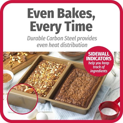 GoodCook 11" x 14" Nonstick Carbon Steel Divided Oblong Pan