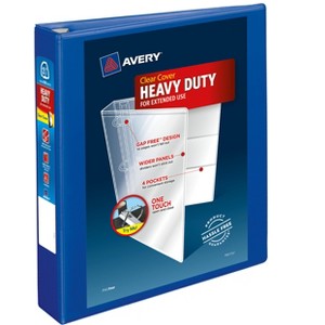 Avery Heavy-Duty View 3 Ring Binder, 1.5" One Touch EZD Rings, 1 Pacific Blue Binder (79775) - 1 of 4
